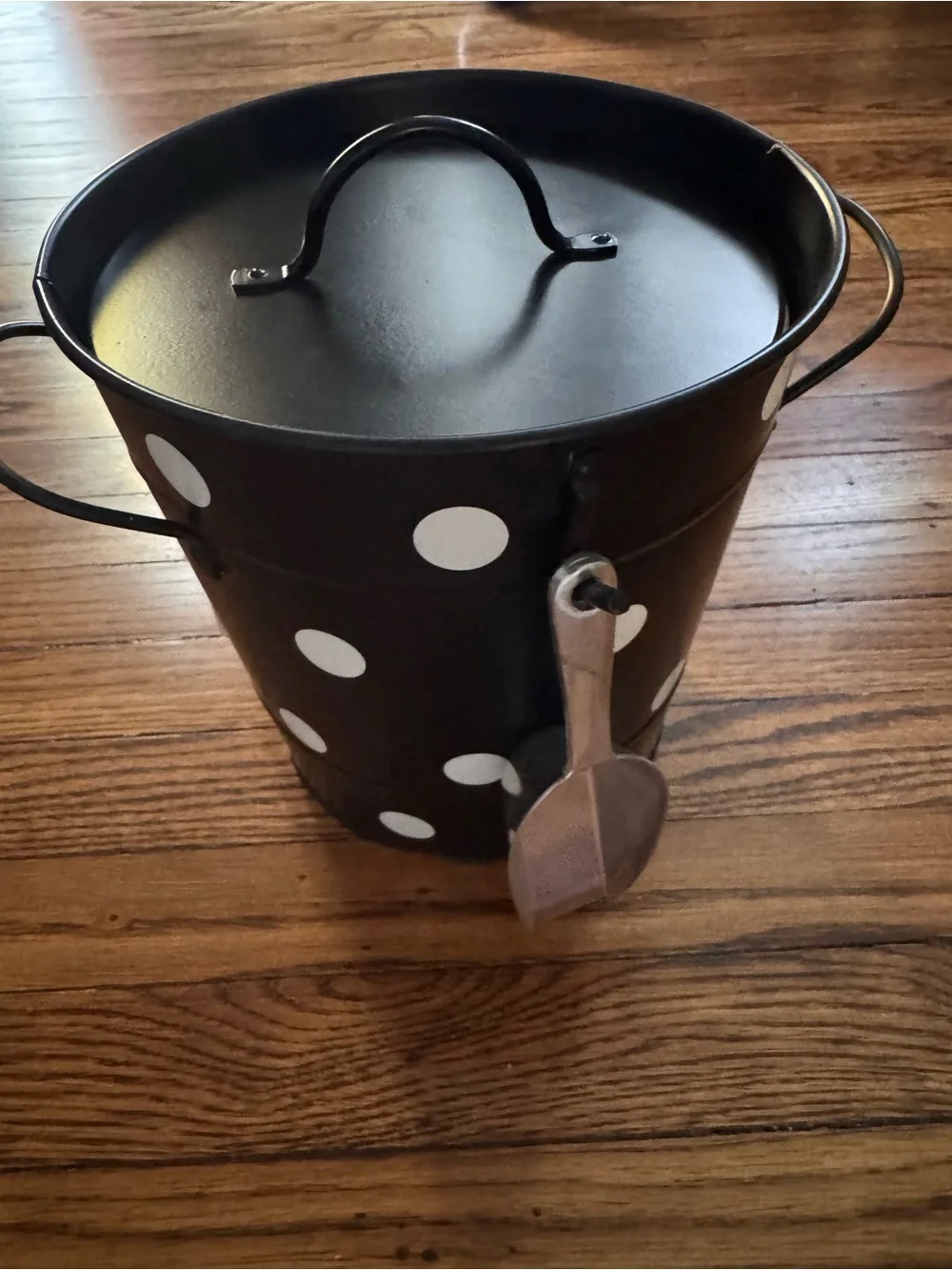 Polka Dot Ice Bucket with Silver Scoop - Home Dining